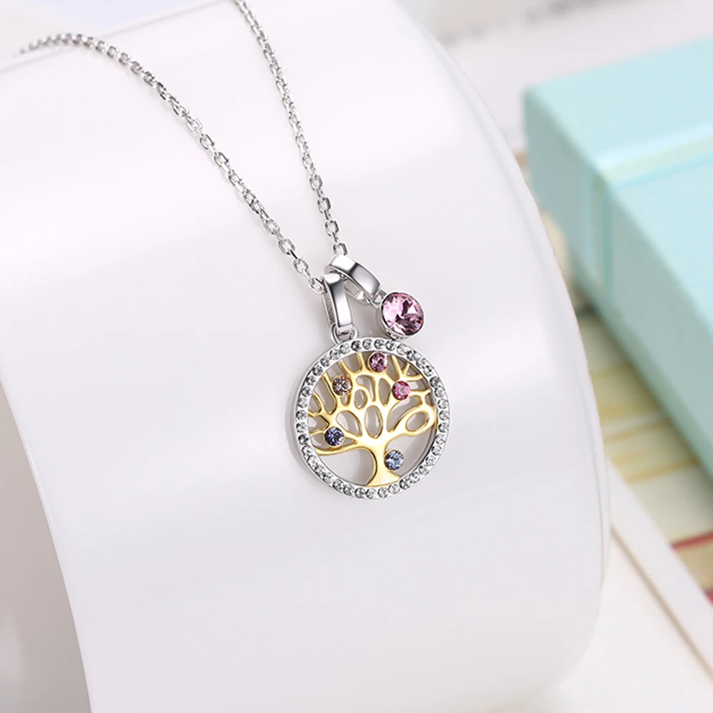 Tree Of Life Pendant Necklace For Women 925 Sterling Silver Pink Austria Crystal Fine Engagement Jewelry Wife Mother's Day Gifts
Tree Of Life Pendant Necklace For Women 925 Sterling Silver Pink Austria Crystal Fine Engagement Jewelry Wife Mother's Day Gifts