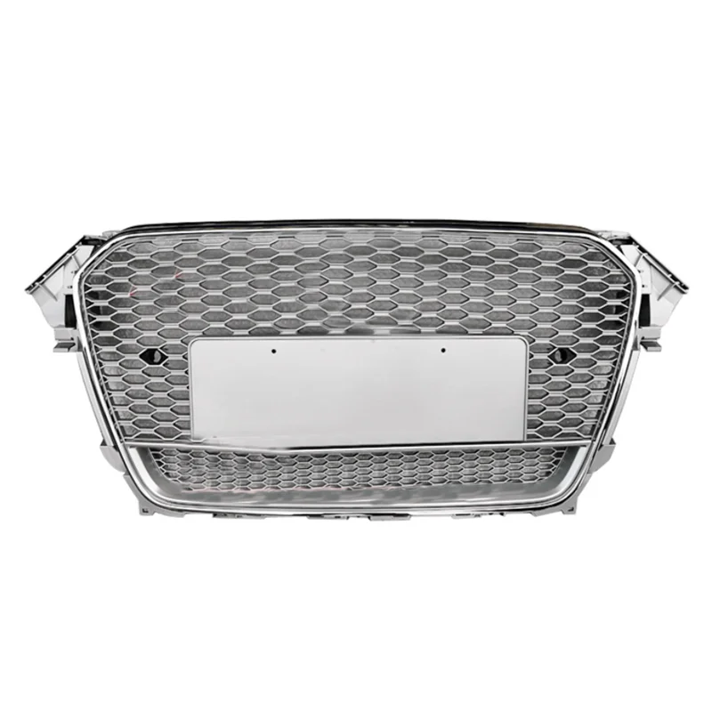 

Electroplating Racing Hood Grills RS4 Style Honeycomb Front Grille For Audi A4 B9 2013 2014 2015 2016 with Silvery Ring