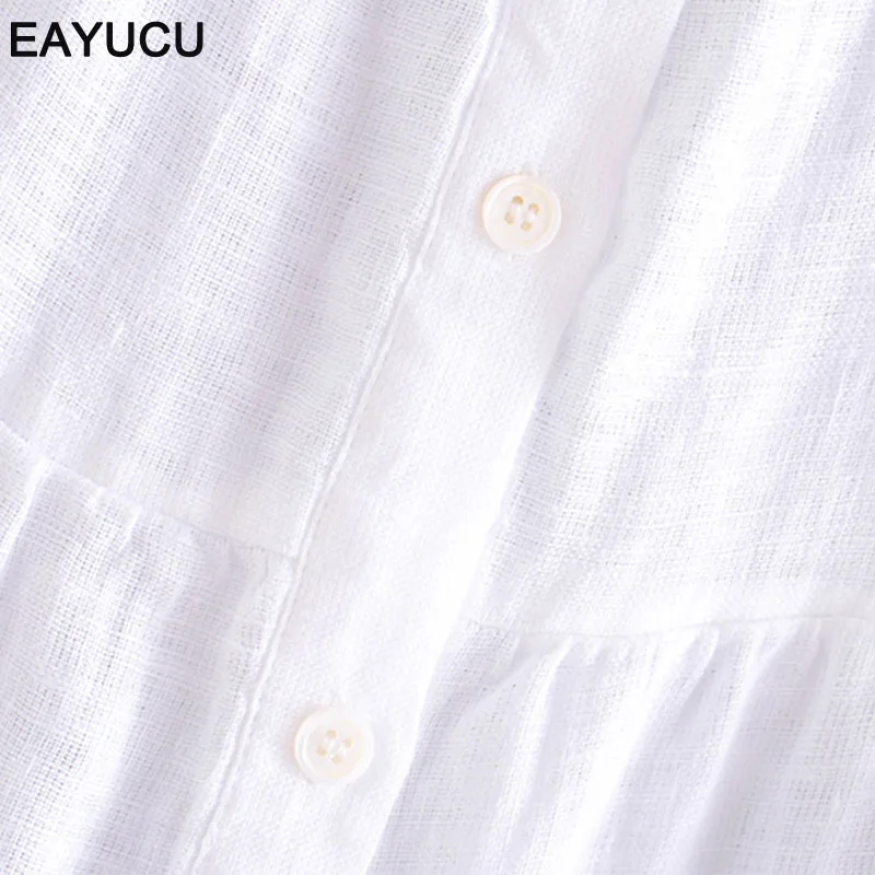 EAYUCU 2020 Autumn White Women Blouse and Tops Casual Turn Down Collar Long Sleeve Loose Female Linen Chic Blouse Shirt ET088
EAYUCU 2020 Autumn White Women Blouse and Tops Casual Turn Down Collar Long Sleeve Loose Female Linen Chic Blouse Shirt ET088