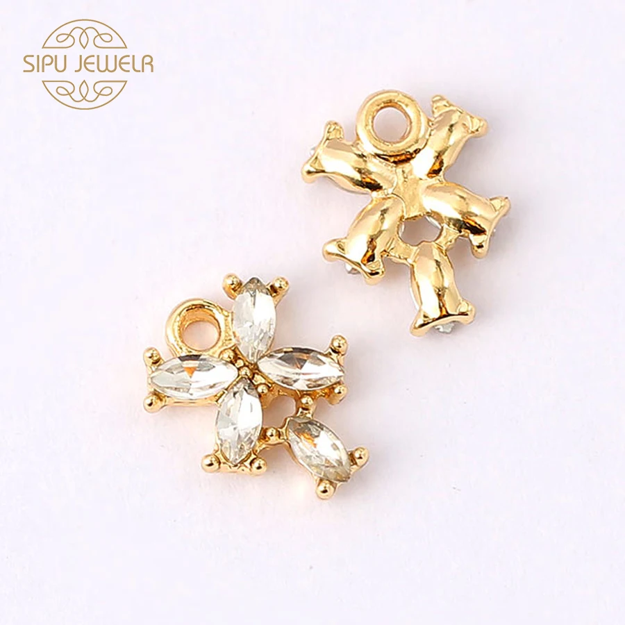 10Pcs Transparent Crystal Flower Charms 11*9mm Gold Color Alloy 5 Petal Plant Charm For DIY Earring Making Accessories Wholesale
10Pcs Transparent Crystal Flower Charms 11*9mm Gold Color Alloy 5 Petal Plant Charm For DIY Earring Making Accessories Wholesale