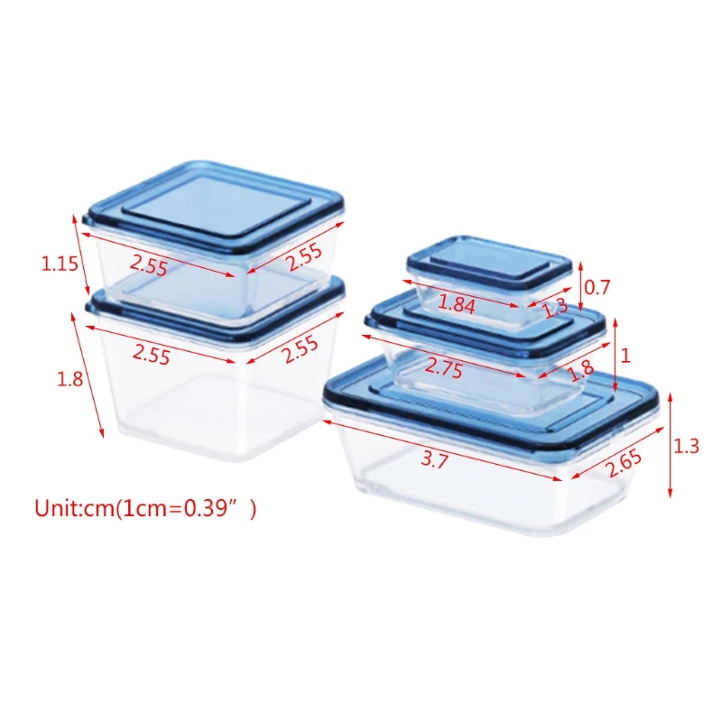 T5EC 9 Pcs 1:12 Dollhouse Accessories Mini Plastic Fresh-keeping Box with Lid Miniature Food Storage Container Case Doll Scene
T5EC 9 Pcs 1:12 Dollhouse Accessories Mini Plastic Fresh-keeping Box with Lid Miniature Food Storage Container Case Doll Scene