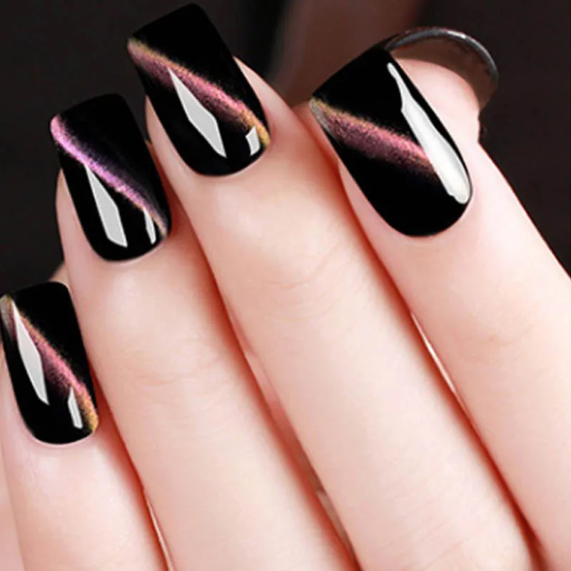 Docaty Cat Eye Gel Polish Purple Green Blue Magnetic Nail Soak Off Art UV Varnish 5 Colors Poly Nails | Красота и здоровье