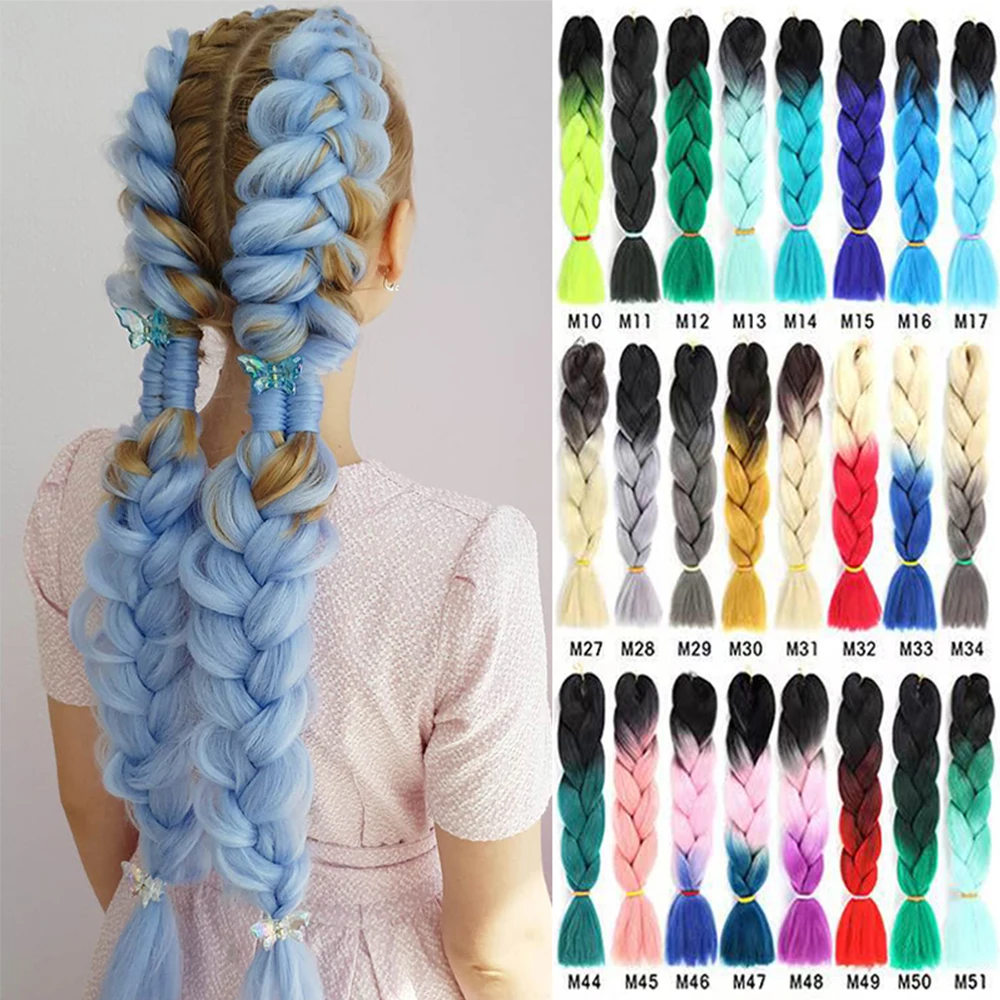CLong Jumbo Braids 24 Inch Color Braiding Ombre Synthetic Hair Extensions Braid Hair for 100 Colors Heat Resistant Fiber
CLong Jumbo Braids 24 Inch Color Braiding Ombre Synthetic Hair Extensions Braid Hair for 100 Colors Heat Resistant Fiber