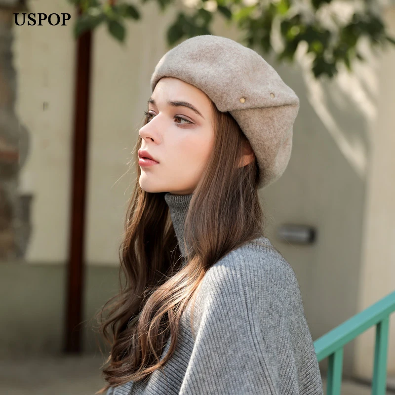 USPOP Winter Hats Women 100% Wool Berets Solid color Hat Thick Warm Wool Hat
USPOP Winter Hats Women 100% Wool Berets Solid color Hat Thick Warm Wool Hat