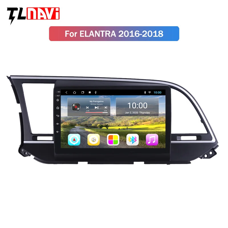 Автомобильный мультимедийный плеер 2G RAM 9 дюймов Android 10 GPS навигация для Hyundai Elantra