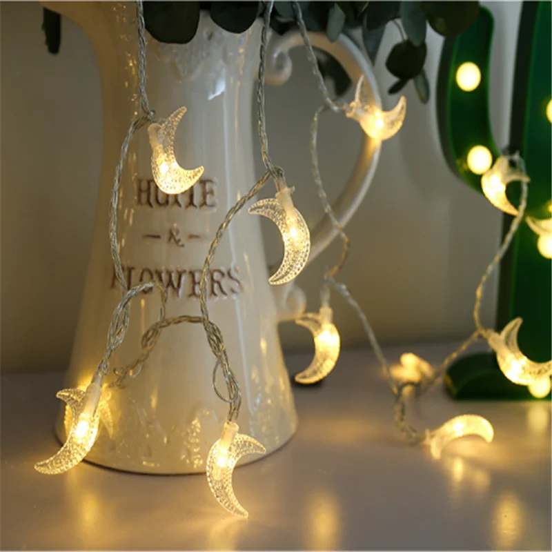 Moon Shape LED String Lights Holiday Lighting Fairy Lights Battery Powered Garland for Christmas Wedding Party EID Ramadan Decor
Moon Shape LED String Lights Holiday Lighting Fairy Lights Battery Powered Garland for Christmas Wedding Party EID Ramadan Decor