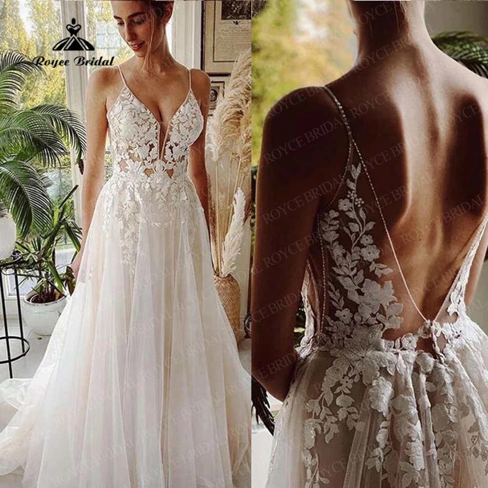Vintage Beach Wedding Dresses 2022 V Neck Lace Boho Bridal Gown A-Line Sexy Spaghetti Straps Bridal Dresses Vestido de Noiva
Vintage Beach Wedding Dresses 2022 V Neck Lace Boho Bridal Gown A-Line Sexy Spaghetti Straps Bridal Dresses Vestido de Noiva