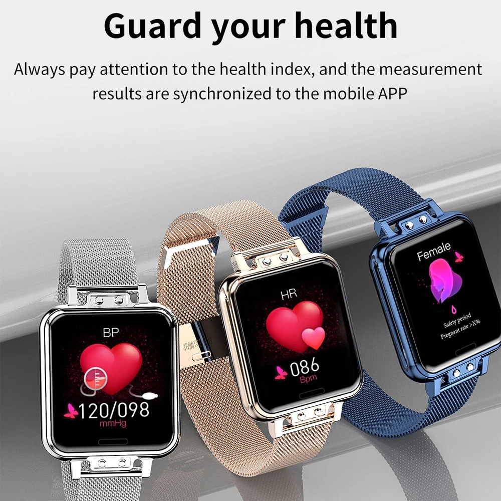 Fashion Stainless Steel Smart Watch Women Men Electronics Sport Wrist Watch For Android IOS Square Smartwatch Smart Clock Hours
Fashion Stainless Steel Smart Watch Women Men Electronics Sport Wrist Watch For Android IOS Square Smartwatch Smart Clock Hours