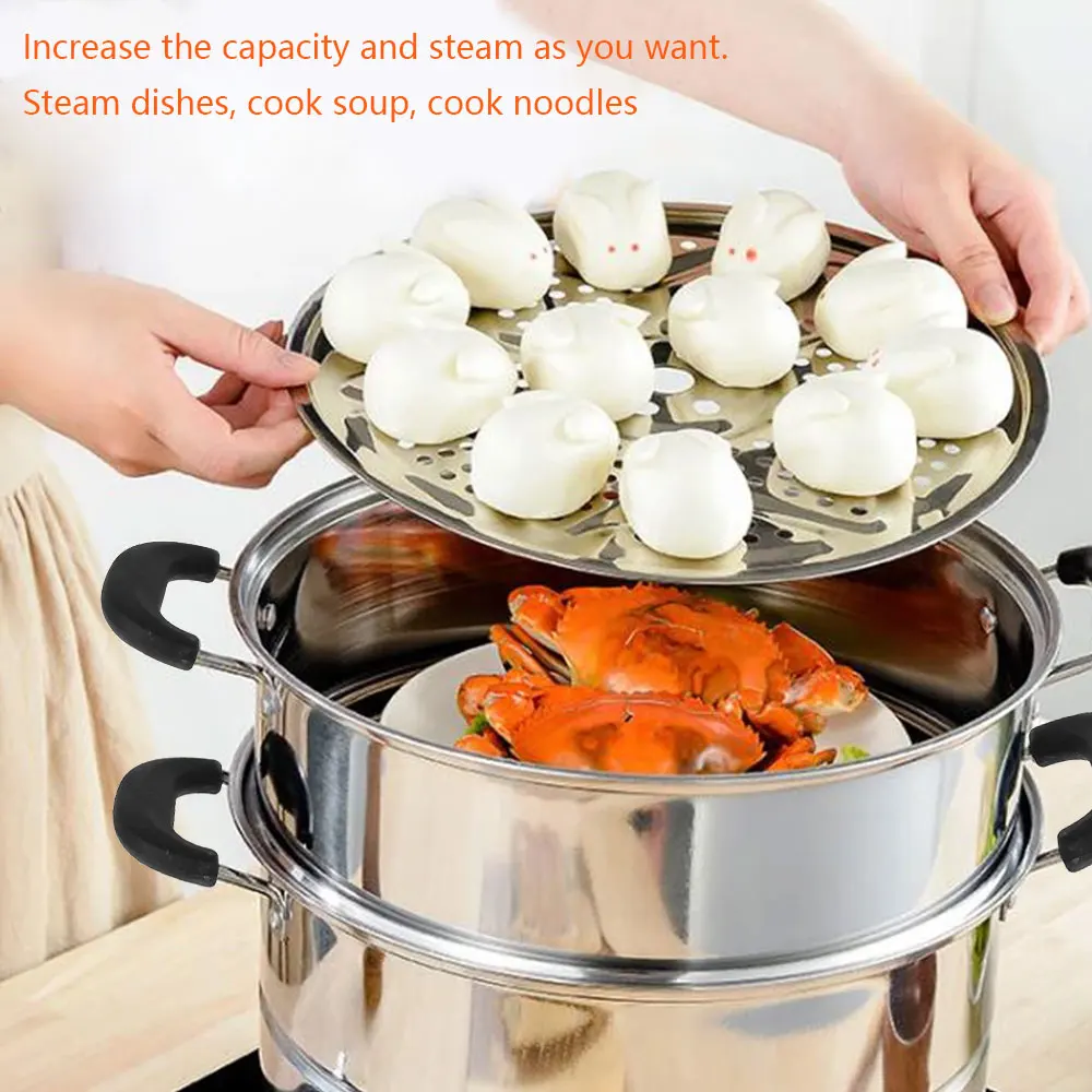 28/30cm Kitchen 2/3 Layer Steamer Pots Stainless Steel Steamer Basket Instant Pot Accessories for Dishes Cook Soup Noodles
28/30cm Kitchen 2/3 Layer Steamer Pots Stainless Steel Steamer Basket Instant Pot Accessories for Dishes Cook Soup Noodles