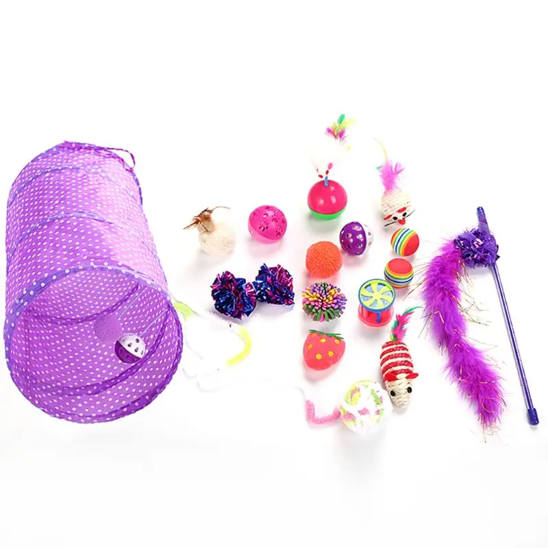 17pcs Cat Kitten Toys Variety Pack Cat Tunnel Catnip Fish Feather Teaser Mouse
17pcs Cat Kitten Toys Variety Pack Cat Tunnel Catnip Fish Feather Teaser Mouse
