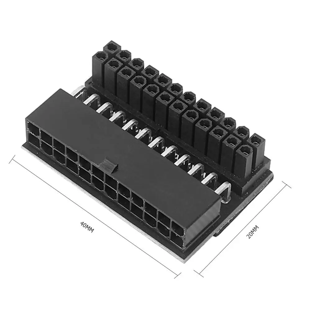 ATX 24Pin Female to Male Power Adapter Excellent ABS Plastics Prolonged Durable 90 Degree Desktop Power Supply Connector
ATX 24Pin Female to Male Power Adapter Excellent ABS Plastics Prolonged Durable 90 Degree Desktop Power Supply Connector