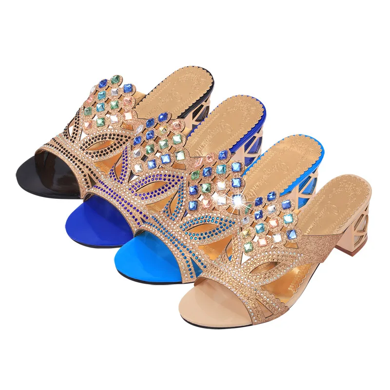 Summer High Heels Women Peep Toe Crystal Slippers Women Heels Sandals Sexy Comfortable Chunky Heels Lady Slippers Female Mules
Summer High Heels Women Peep Toe Crystal Slippers Women Heels Sandals Sexy Comfortable Chunky Heels Lady Slippers Female Mules
