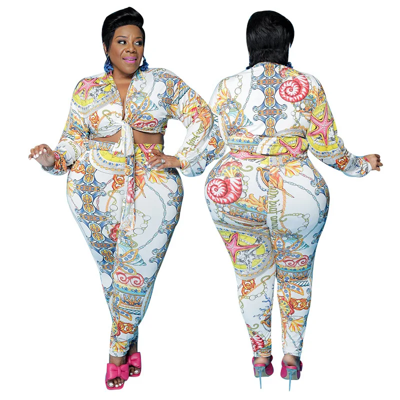 4XL Plus Size Women Sets Lace Up Crop Tops And High Waist Pant Suit 2021 Fashion Dashiki Print Casual Large Size 2 Piece Outfits
4XL Plus Size Women Sets Lace Up Crop Tops And High Waist Pant Suit 2021 Fashion Dashiki Print Casual Large Size 2 Piece Outfits