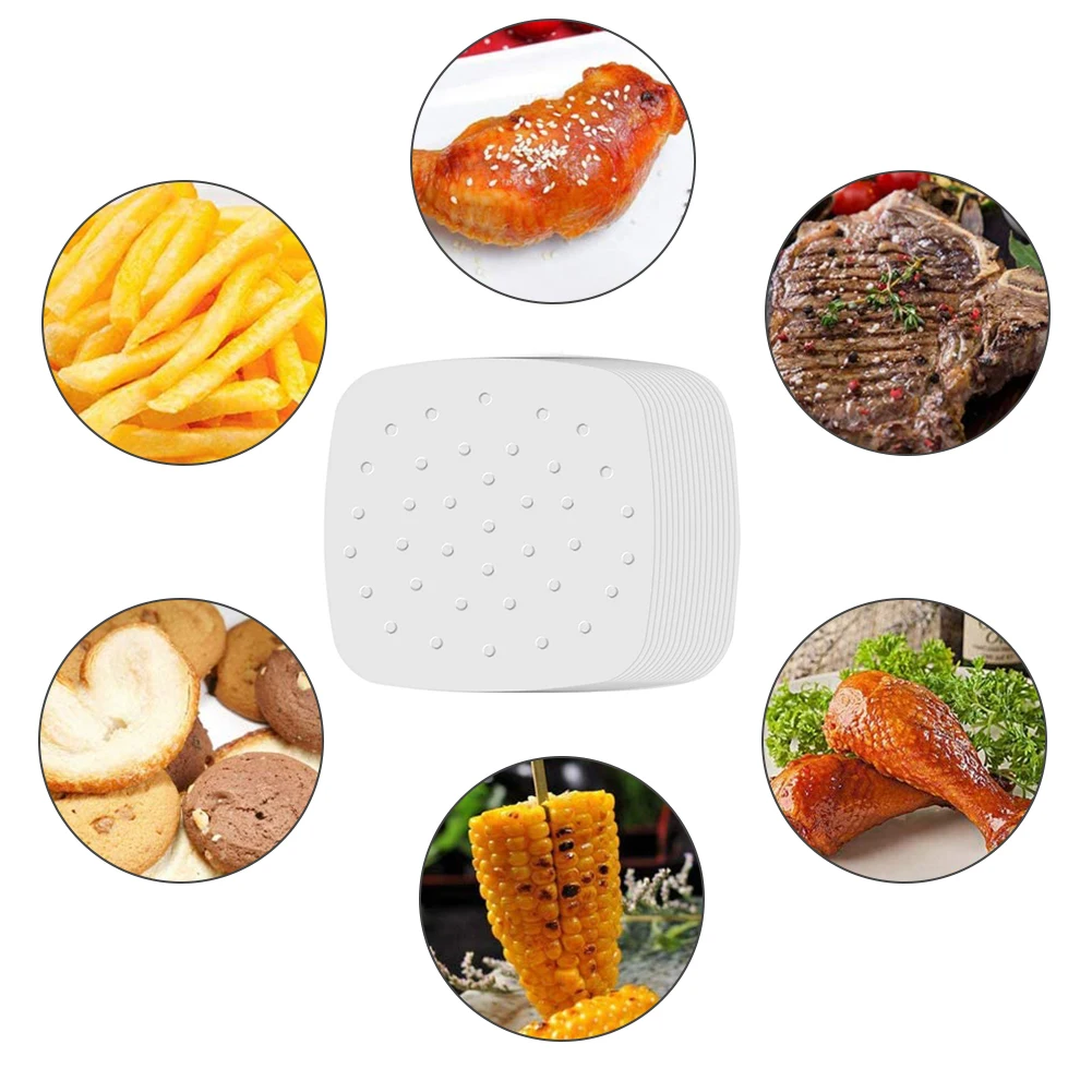100Sheets Air Fryer Square Baking Paper Silicone Oil Paper Non-stick Steamer Pads Perforated Parchment Paper Cake Paper Saucer
100Sheets Air Fryer Square Baking Paper Silicone Oil Paper Non-stick Steamer Pads Perforated Parchment Paper Cake Paper Saucer