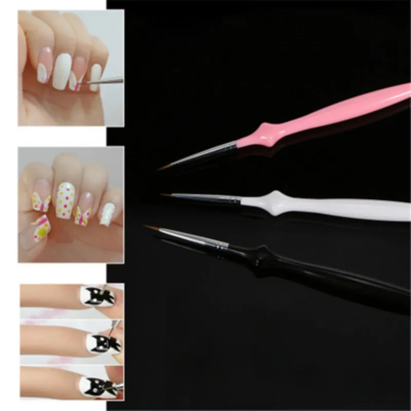 3Pcs Acrylic French Stripe Nail Art Liner Brush Set 3D Tips Manicure Ultra-thin Line Drawing Pen UV Gel Brushes Painting Tools
3Pcs Acrylic French Stripe Nail Art Liner Brush Set 3D Tips Manicure Ultra-thin Line Drawing Pen UV Gel Brushes Painting Tools