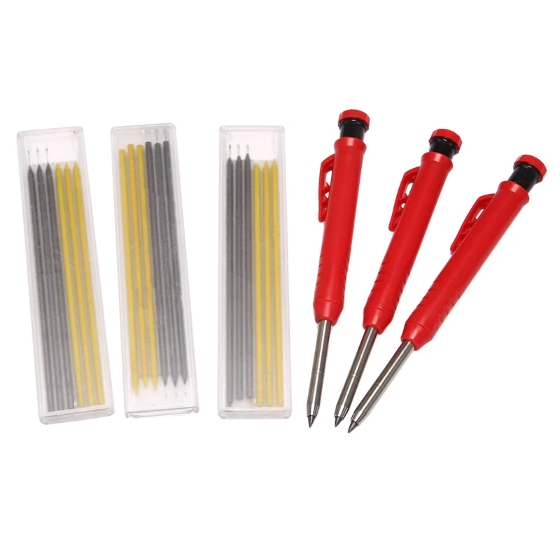 Solid Carpenter Pencils with 18 Refills, Woodworking Tools Solid Deep Hole Pen Marking Tool for Woodworking Architects
Solid Carpenter Pencils with 18 Refills, Woodworking Tools Solid Deep Hole Pen Marking Tool for Woodworking Architects