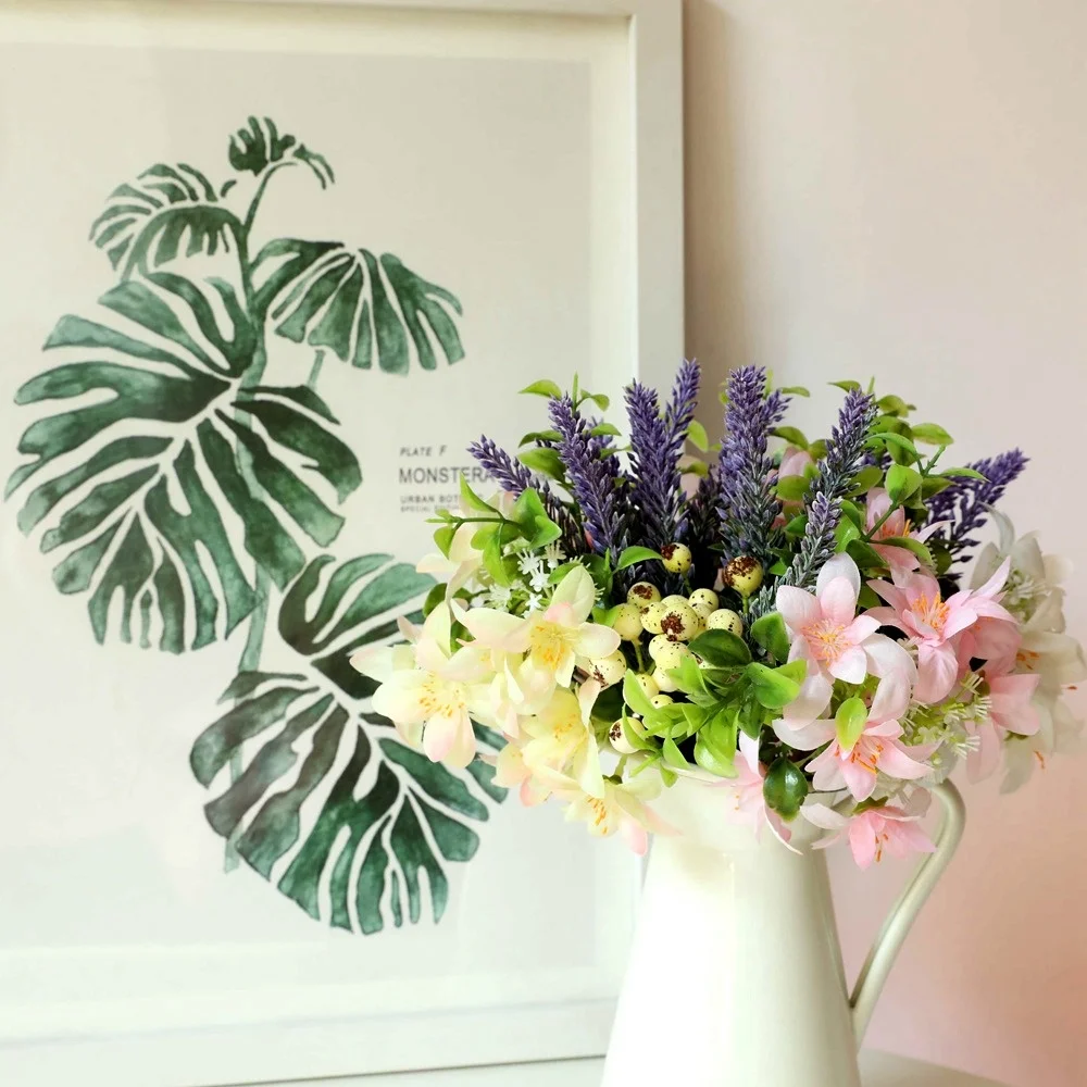 

Artificial Flowers, Single 28cm White Mixed Wild Chrysanthemum, Wedding Celebration Party,Decorative Green Plants and FlowersDIY