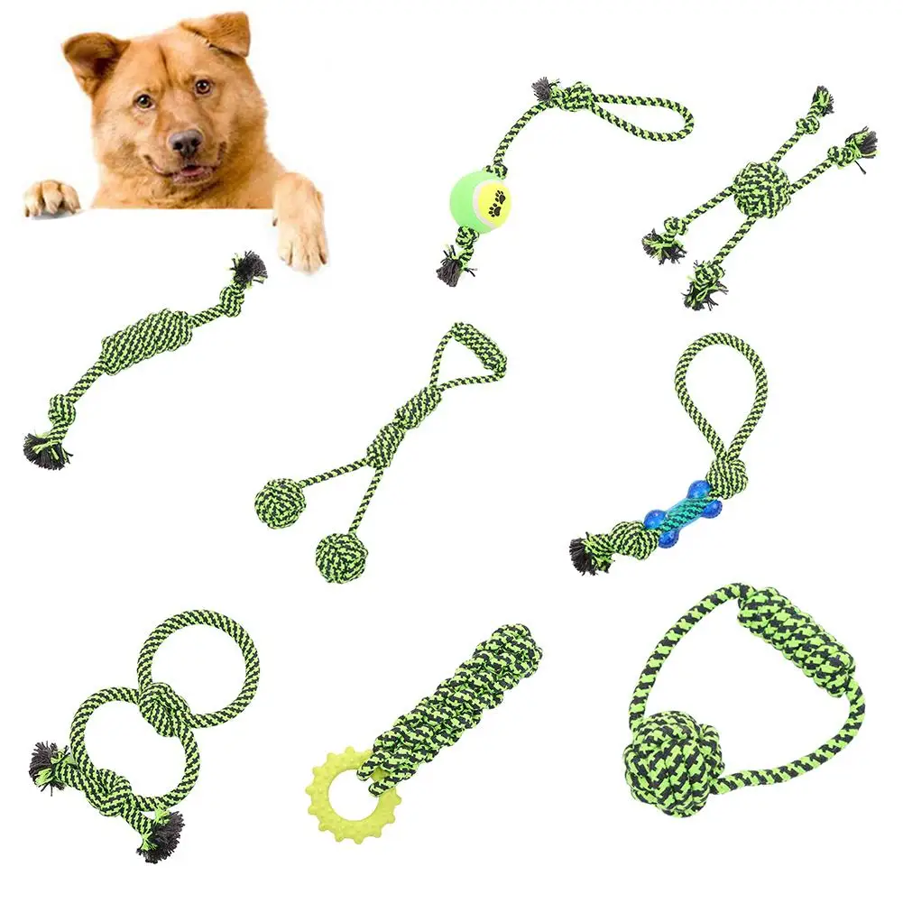 Pet Dog Puppy Нетоксичная жевательная игрушка хлопковая Веревка Узел игровой шарик