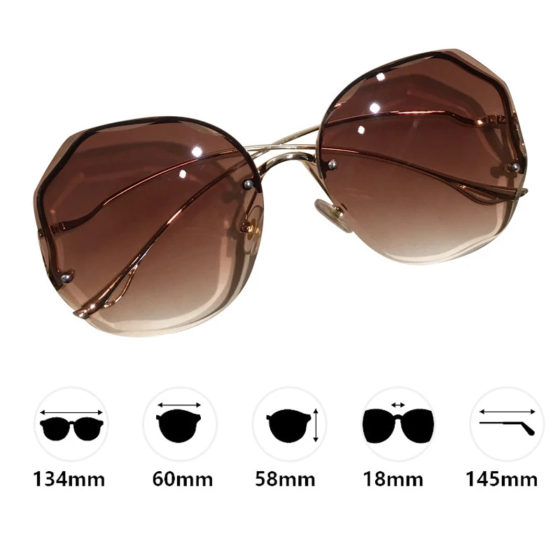 Fashionable Decorative Trimmed Sunglasses Exquisite Rimless Sunglasses Female Creative Irregular Gradient Color Sunglasses
Fashionable Decorative Trimmed Sunglasses Exquisite Rimless Sunglasses Female Creative Irregular Gradient Color Sunglasses