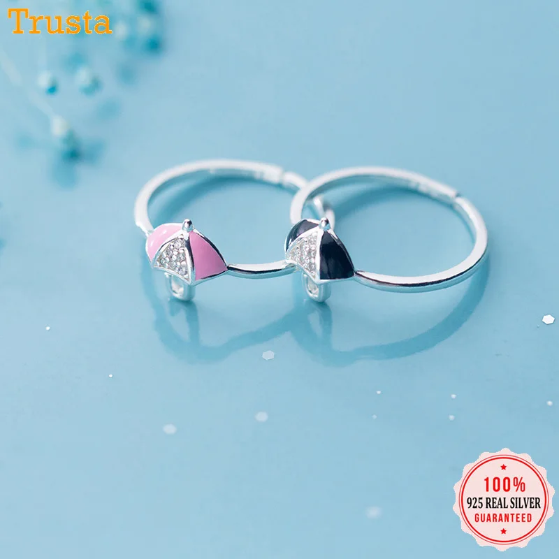 Trustdavis 100% 925 цельное Настоящее серебро Сладкий Глазурь зонтик CZ коктейльный