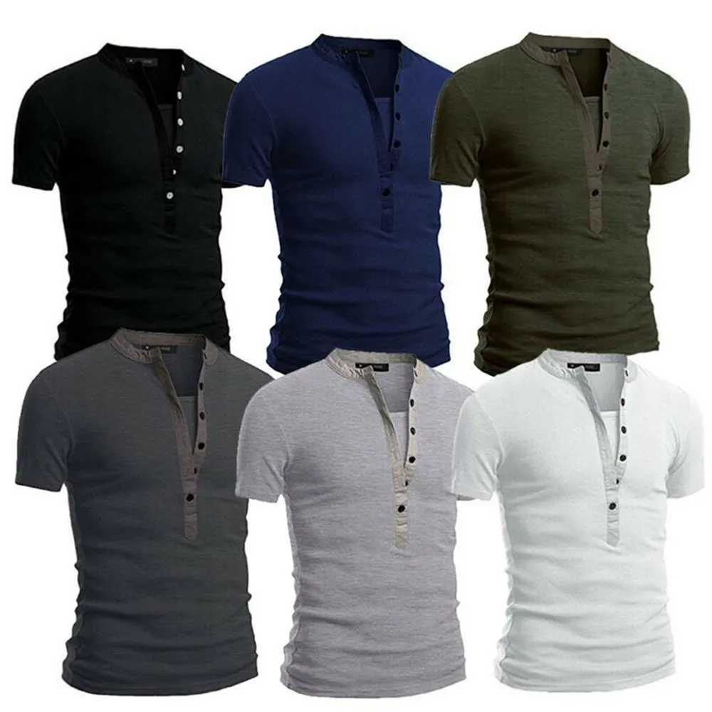 Casual Fashion Male Slim Fit Short Sleeve T-Shirt Men Summer Stylish Buttons Tops Tee Fitness Round Neck
Casual Fashion Male Slim Fit Short Sleeve T-Shirt Men Summer Stylish Buttons Tops Tee Fitness Round Neck