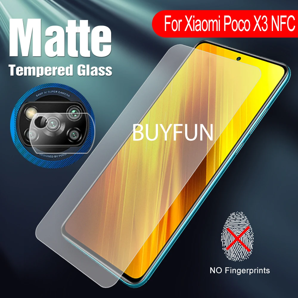 Адаптер 2-в-1 для Xiaomi Poco X3 NFC матовое стекло Pocophone чехол полной защиты из