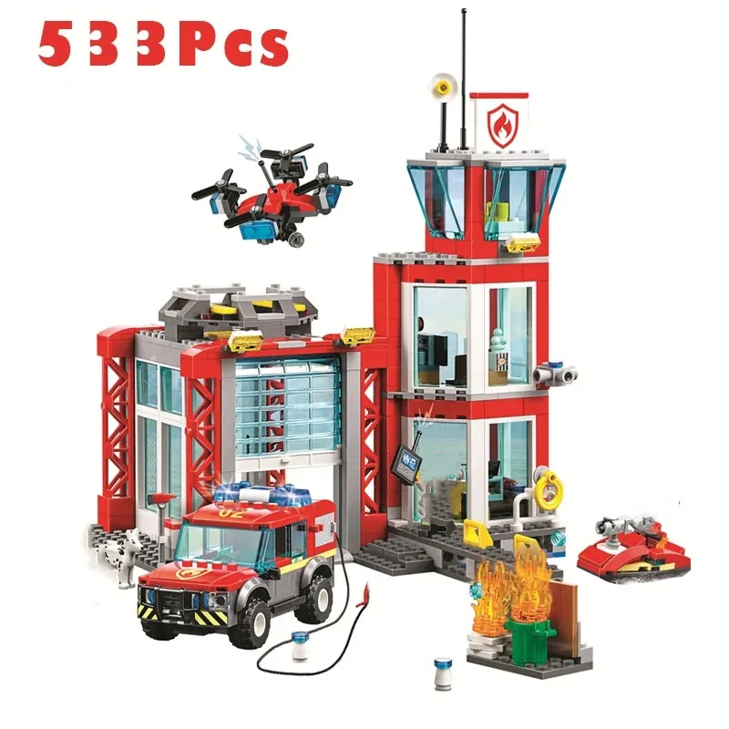 533pcs New City Fire Brigade Station Building Block Toys Firefighter Action Figure Brick Toys Children christmas birthday Gift
533pcs New City Fire Brigade Station Building Block Toys Firefighter Action Figure Brick Toys Children christmas birthday Gift