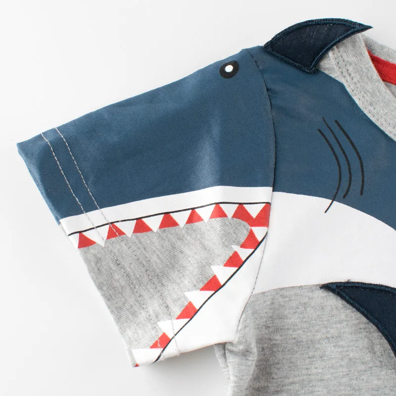 BINIDUCKLING Child Boys Summer Clothes Set Shark Printed Boy's Outfits Pure Cotton Soft Short Sleeve T-Shirt Pants Kids Clothing 
BINIDUCKLING Child Boys Summer Clothes Set Shark Printed Boy's Outfits Pure Cotton Soft Short Sleeve T-Shirt Pants Kids Clothing