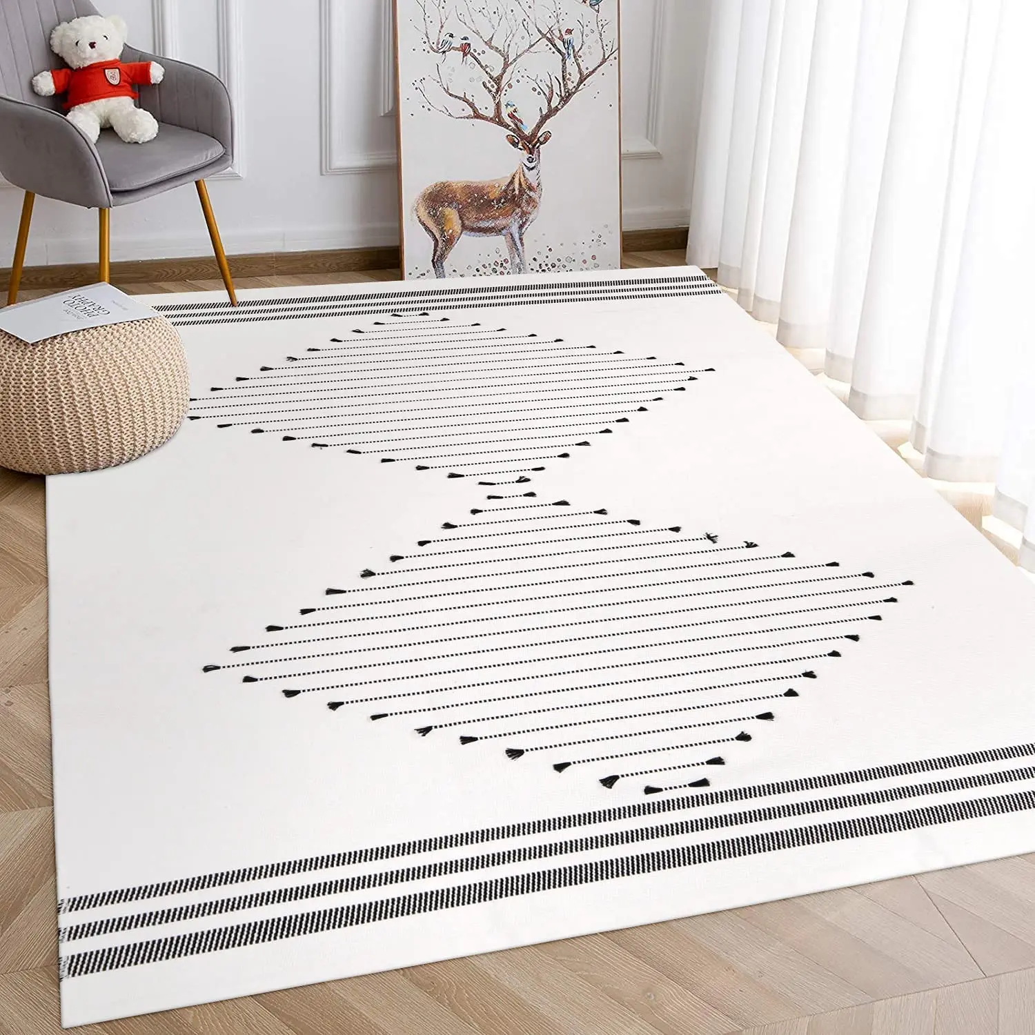 Boho Cotton White Geometric Trow Area Rug Woven Diamond Soft Indoor Floor Mat Machine Washable Carpet for Living Room Decor
Boho Cotton White Geometric Trow Area Rug Woven Diamond Soft Indoor Floor Mat Machine Washable Carpet for Living Room Decor