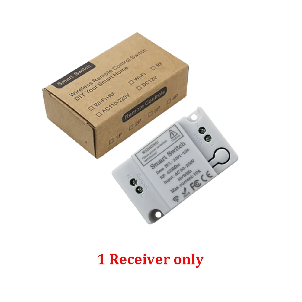 Беспроводной выключатель света CHEN YI RAN 433 МГц 10А
Беспроводной выключатель света CHEN YI RAN 433 МГц 10А