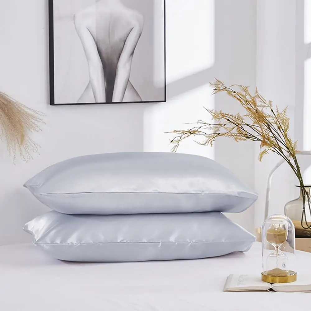 Solid Color 2 Colos Soft Pillowcase Standard Silk Pillow Multiple Colors Queen Home Decoration Cool Polyester
Solid Color 2 Colos Soft Pillowcase Standard Silk Pillow Multiple Colors Queen Home Decoration Cool Polyester