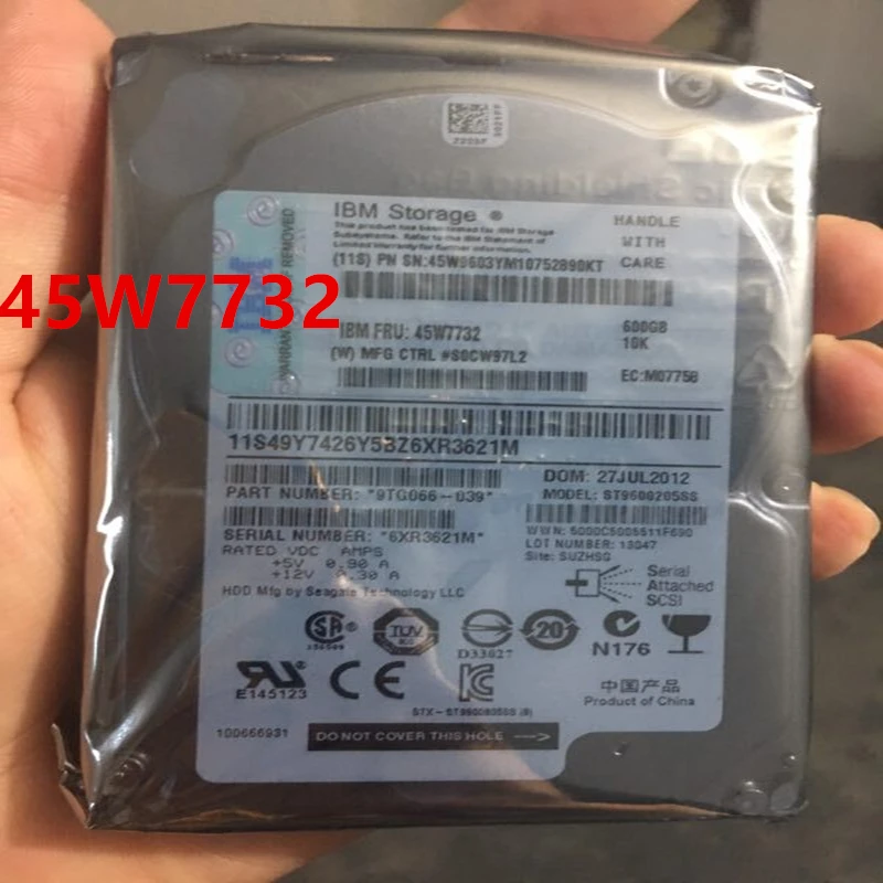 

Original New HDD For IBM 600GB 2.5" SAS 6 Gb/S 64MB 10000RPM For Internal HDD For Server HDD For 45W7732