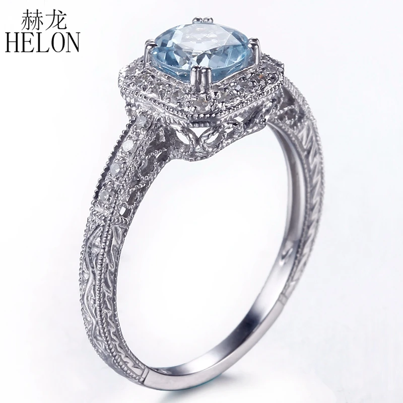 HELON Sterling Silver 925 Round 1.5ct Genuine Blue Topaz Diamond Engagement Ring For Women Vintage Trendy Fine Jewelry Best Gift
HELON Sterling Silver 925 Round 1.5ct Genuine Blue Topaz Diamond Engagement Ring For Women Vintage Trendy Fine Jewelry Best Gift