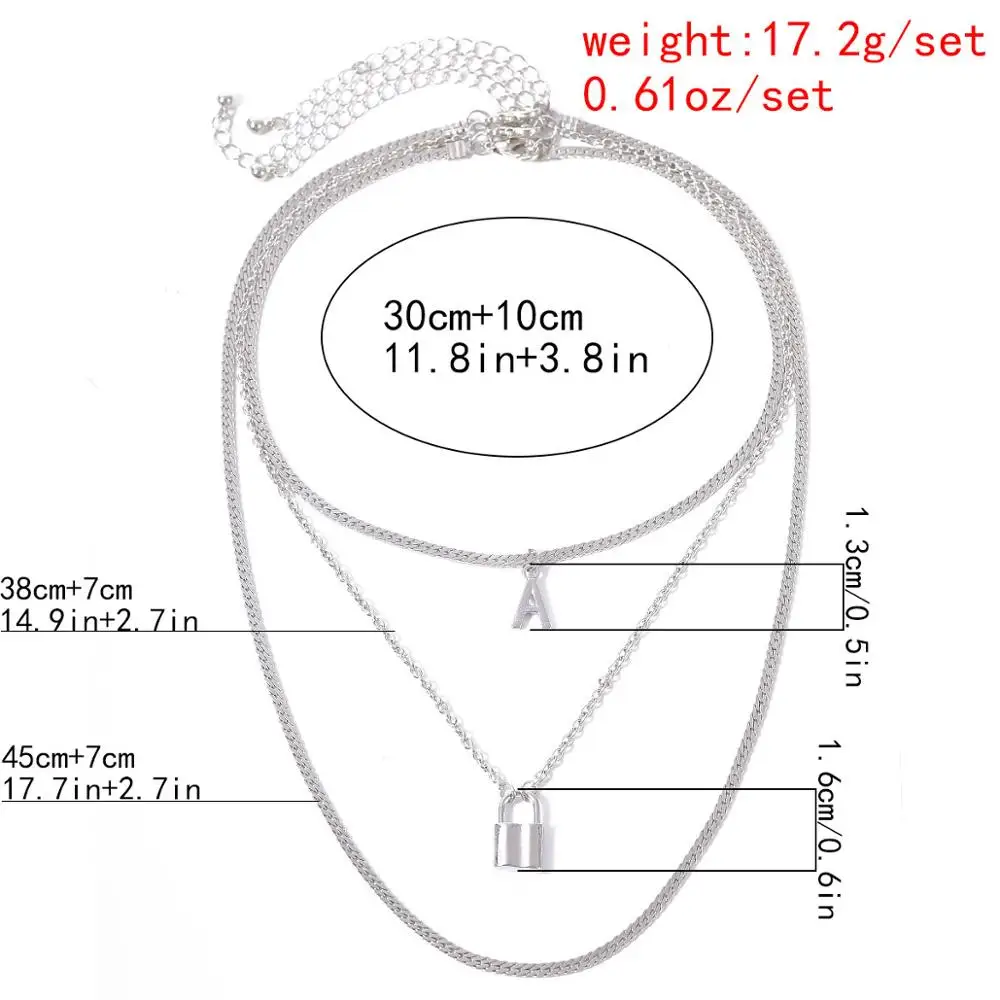 Lacteo Neo Gothic Lock Pendant Necklace Multi Layered Letter A Flat Snake Chain Choker Necklace Punk Jewelry for Men and Women
Lacteo Neo Gothic Lock Pendant Necklace Multi Layered Letter A Flat Snake Chain Choker Necklace Punk Jewelry for Men and Women