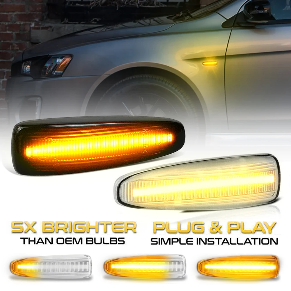 2X LED Dynamic Turn Signal Light Side Marker Lamps For Mitsubishi Lancer Evolution ASX Mirage Galant Outlander Space Star EVO X
2X LED Dynamic Turn Signal Light Side Marker Lamps For Mitsubishi Lancer Evolution ASX Mirage Galant Outlander Space Star EVO X