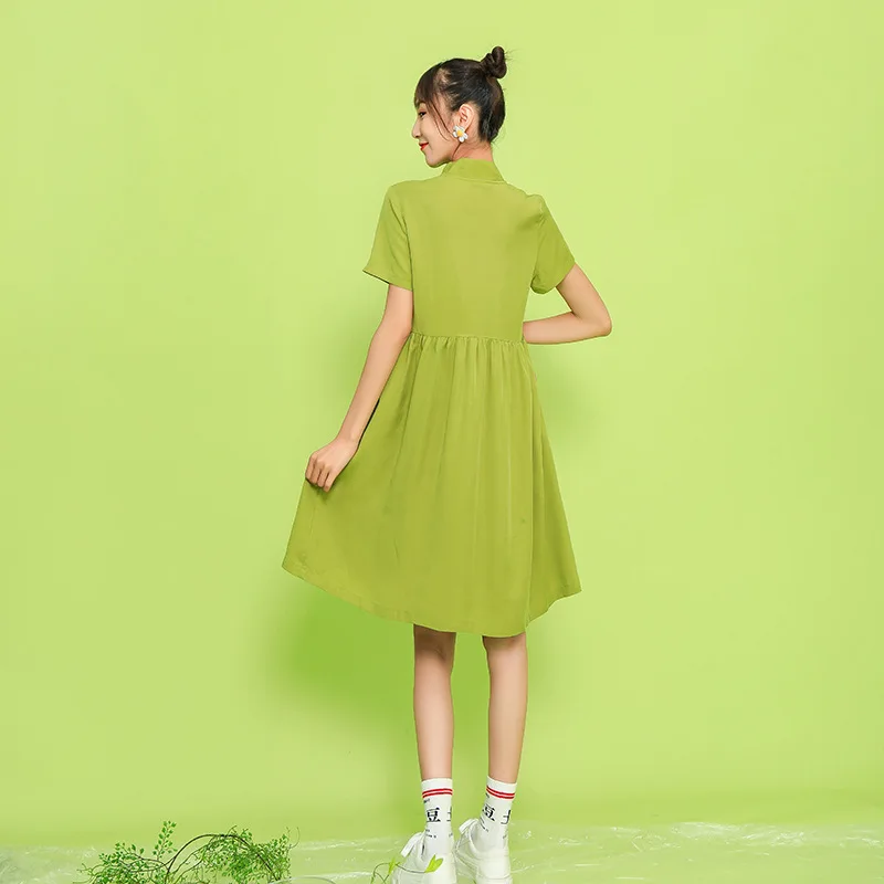 Real Shot Summer New Art Avocado Green Daily Improvement Cheongsam Loose Academic Dress
Real Shot Summer New Art Avocado Green Daily Improvement Cheongsam Loose Academic Dress
