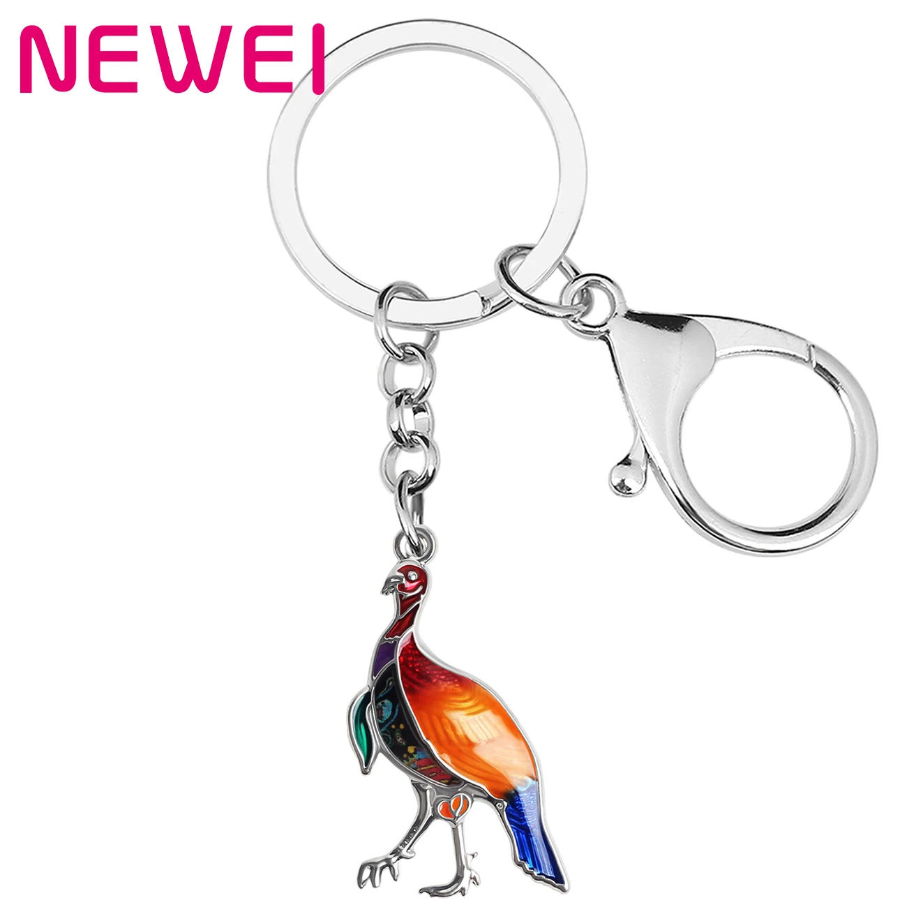 NEWEI Enamel Alloy Mental Thanksgiving Sweet Turkey Chicken Keychain Unique Key Chain Ring Jewelry For Women Men Teen Charm Gift
NEWEI Enamel Alloy Mental Thanksgiving Sweet Turkey Chicken Keychain Unique Key Chain Ring Jewelry For Women Men Teen Charm Gift