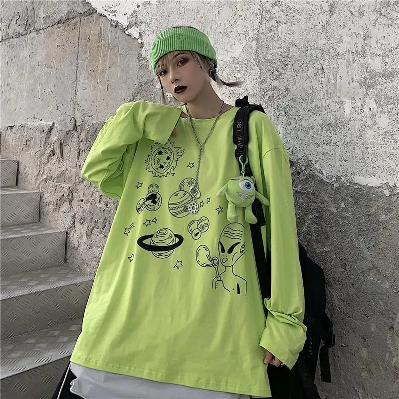 ZITY Long Sleeve Korean Style Streetwear Shirts Loose Couple Tshirt Femme Tops Women Ladies Tops O -Neck T Shirt Spring Clothes
ZITY Long Sleeve Korean Style Streetwear Shirts Loose Couple Tshirt Femme Tops Women Ladies Tops O -Neck T Shirt Spring Clothes