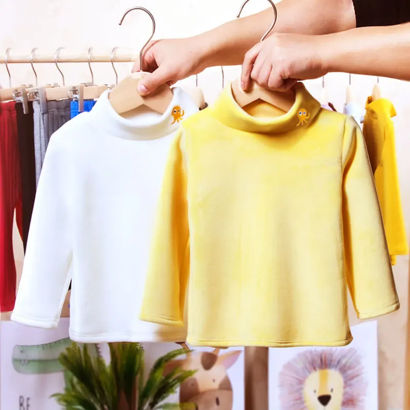 Осенне-зимний свитер, детская бархатная блузка, двухсторонние Теплые Топы для мальчиков и девочек, плотная футболка с высоким воротником, размеры 90-130 
Осенне-зимний свитер, детская бархатная блузка, двухсторонние Теплые Топы для мальчиков и девочек, плотная футболка с высоким воротником, размеры 90-130