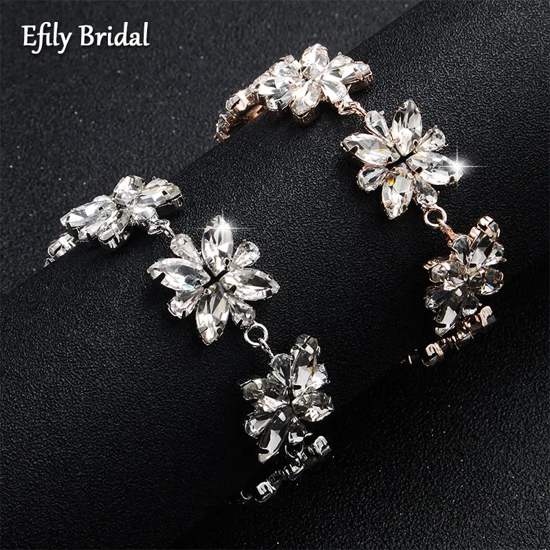 Efily Fashion Clear Crystal Bracelet for Women Flower Rhinestone Charm Bracelet Bangle Bride Wedding Jewelry Bridesmaid Gift
Efily Fashion Clear Crystal Bracelet for Women Flower Rhinestone Charm Bracelet Bangle Bride Wedding Jewelry Bridesmaid Gift