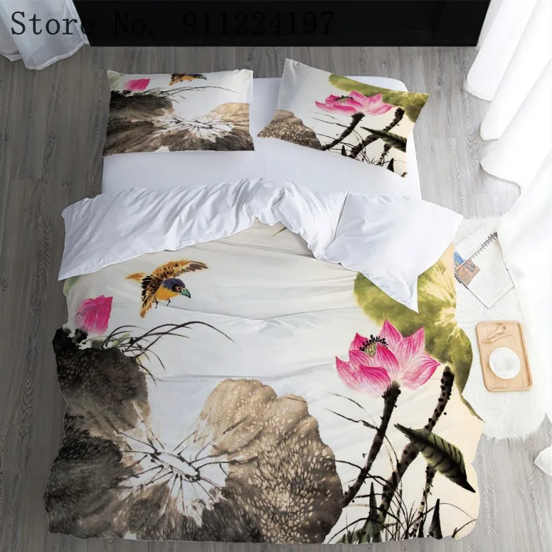 Landscape Painting Duvet Cover Comforter Bedding Set Luxury Lotus Bird Quilt Cover Single Double Soft Bed Decor 229*229/200*200
Landscape Painting Duvet Cover Comforter Bedding Set Luxury Lotus Bird Quilt Cover Single Double Soft Bed Decor 229*229/200*200