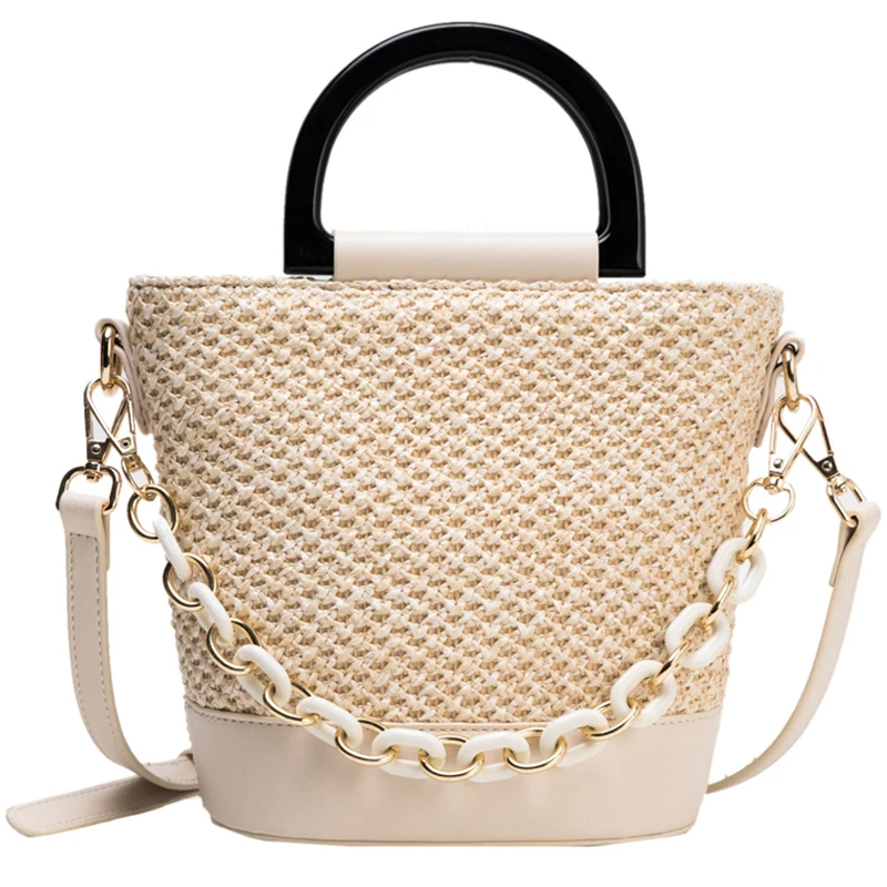 Elegant Female Tote Bucket Bag New High-quality Straw Women's Designer Handbag Woven Travel Shoulder Messenger Bag Bolsos Sac
Elegant Female Tote Bucket Bag New High-quality Straw Women's Designer Handbag Woven Travel Shoulder Messenger Bag Bolsos Sac