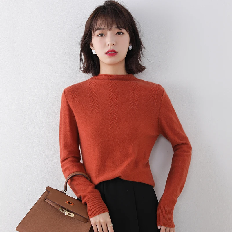 

Women Sweaters 100% Goat Cashmere Knitted Jumpers Ladies Soft Warm Knitwears 5Colors Hot Sale Long Sleeve Female Clothes