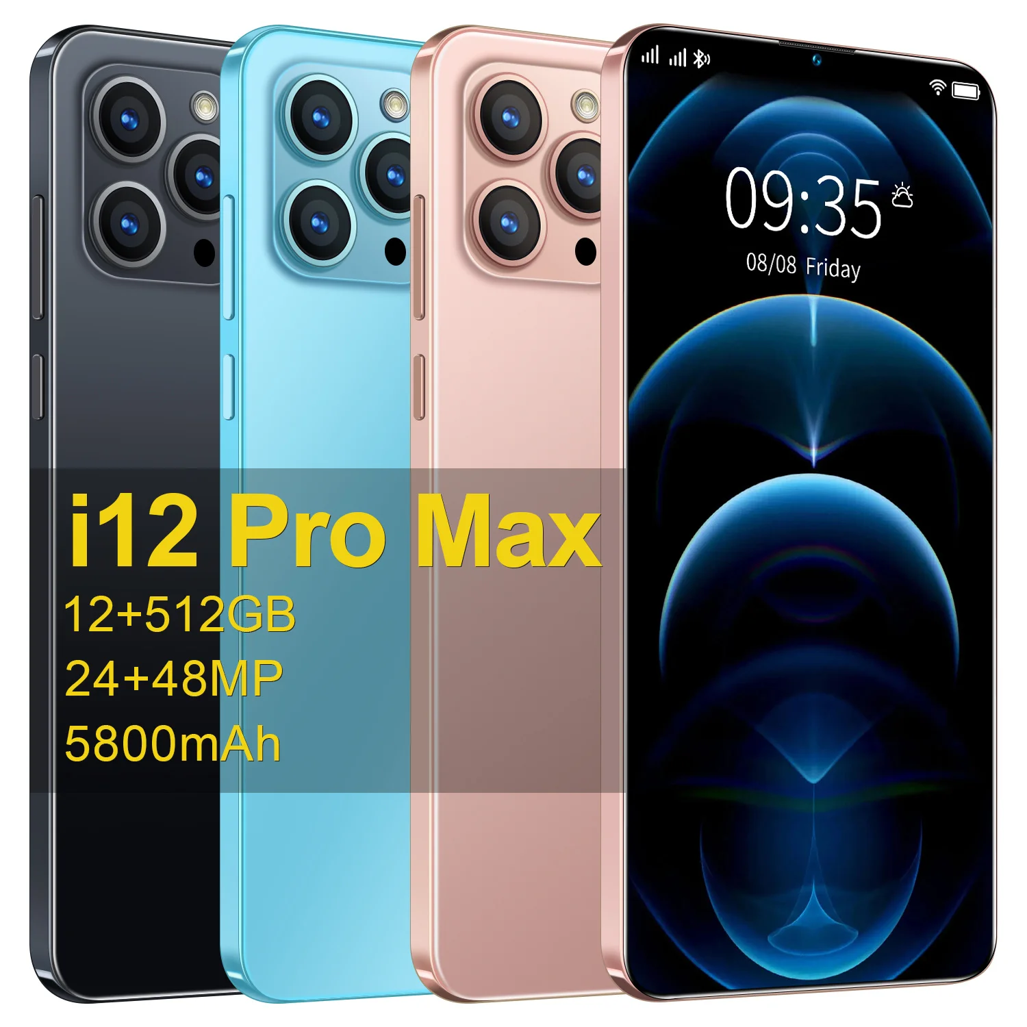 

Смартфон i12 Pro Max, 6,7 дюймов, 512 ГБ, 5800 мач