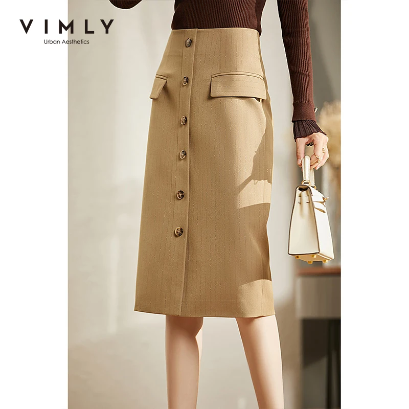 Женская юбка VIMLY, осенняя мода, юбки с разрезом и высокой талией, офисные женские юбки с поясом, 2021, женские юбки до колена F8818
Женская юбка VIMLY, осенняя мода, юбки с разрезом и высокой талией, офисные женские юбки с поясом, 2021, женские юбки до колена F8818