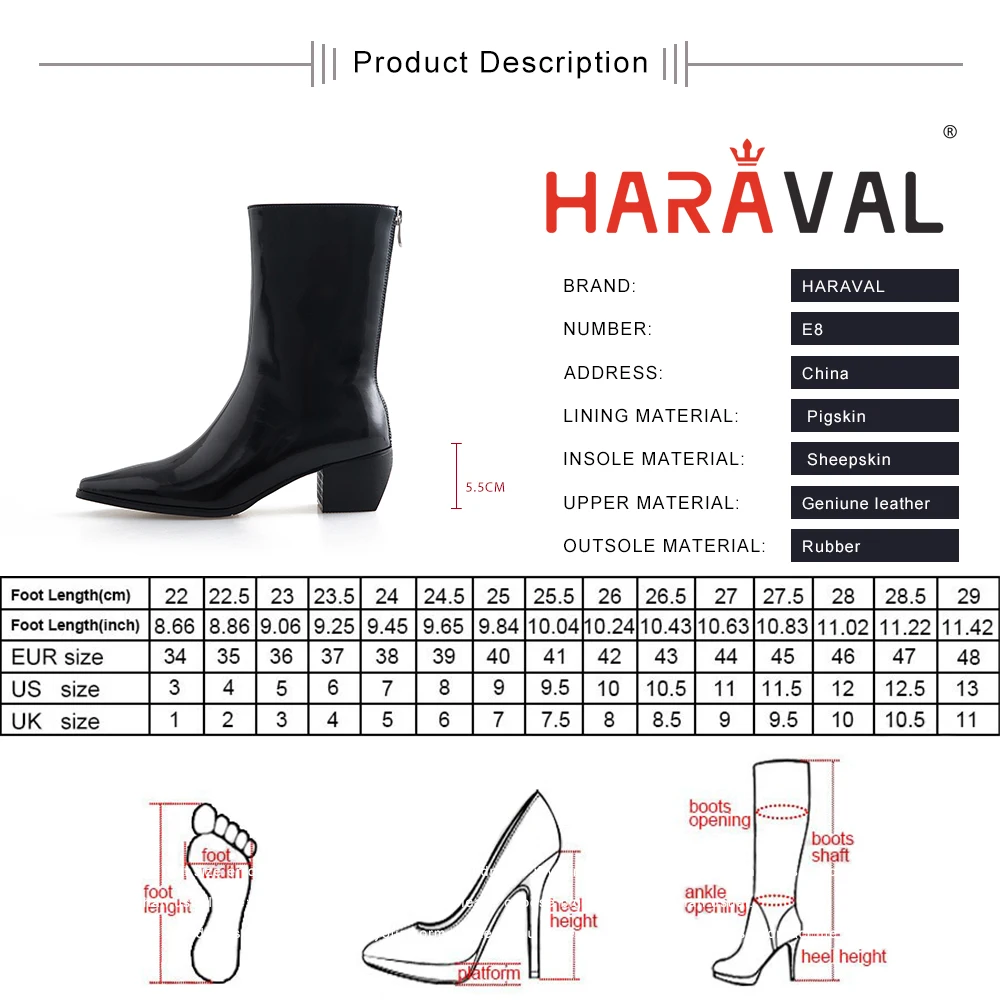 HARAVAL 2020 New Boots Chelsea Women Shoes Black Thick Heels Patent Leather Spring Autumn Fashion Short Plush New Brand E8L
HARAVAL 2020 New Boots Chelsea Women Shoes Black Thick Heels Patent Leather Spring Autumn Fashion Short Plush New Brand E8L