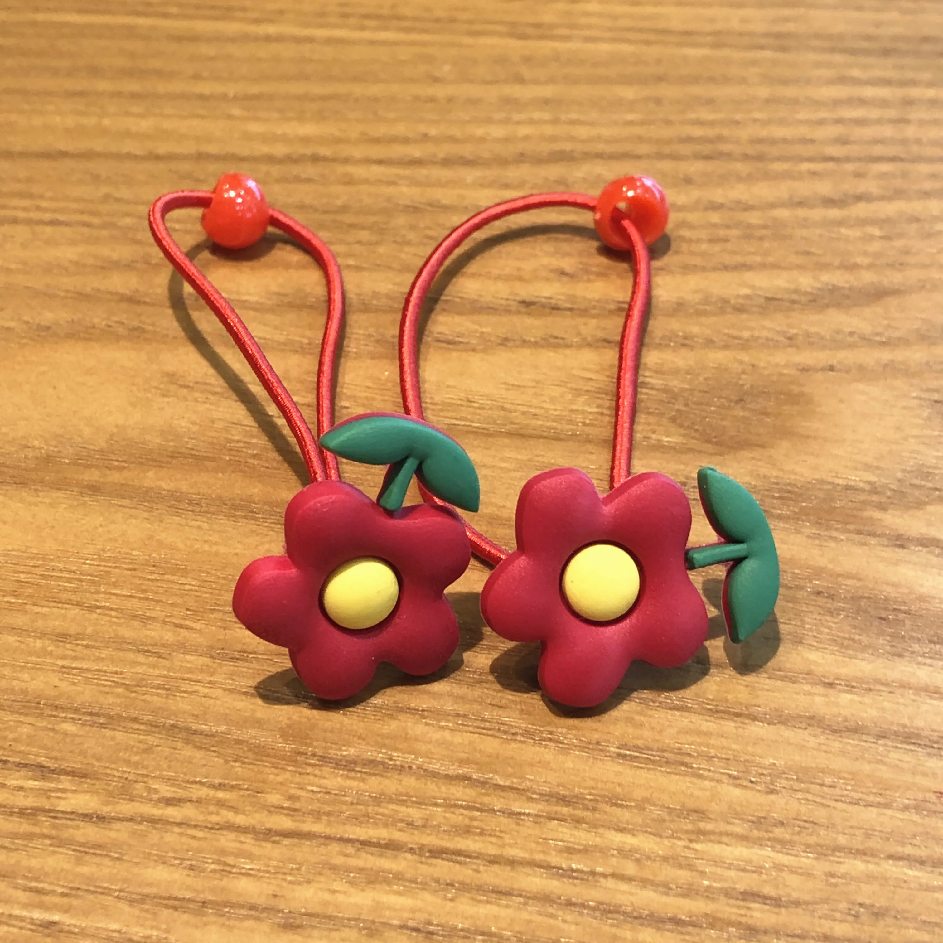 2pcs/lot Flower Shaped Fruit Icon Elastic Rubber Hairpin PVC Hairband Hair Rope Accessories Ponytail band Scrunchie Gift | Аксессуары