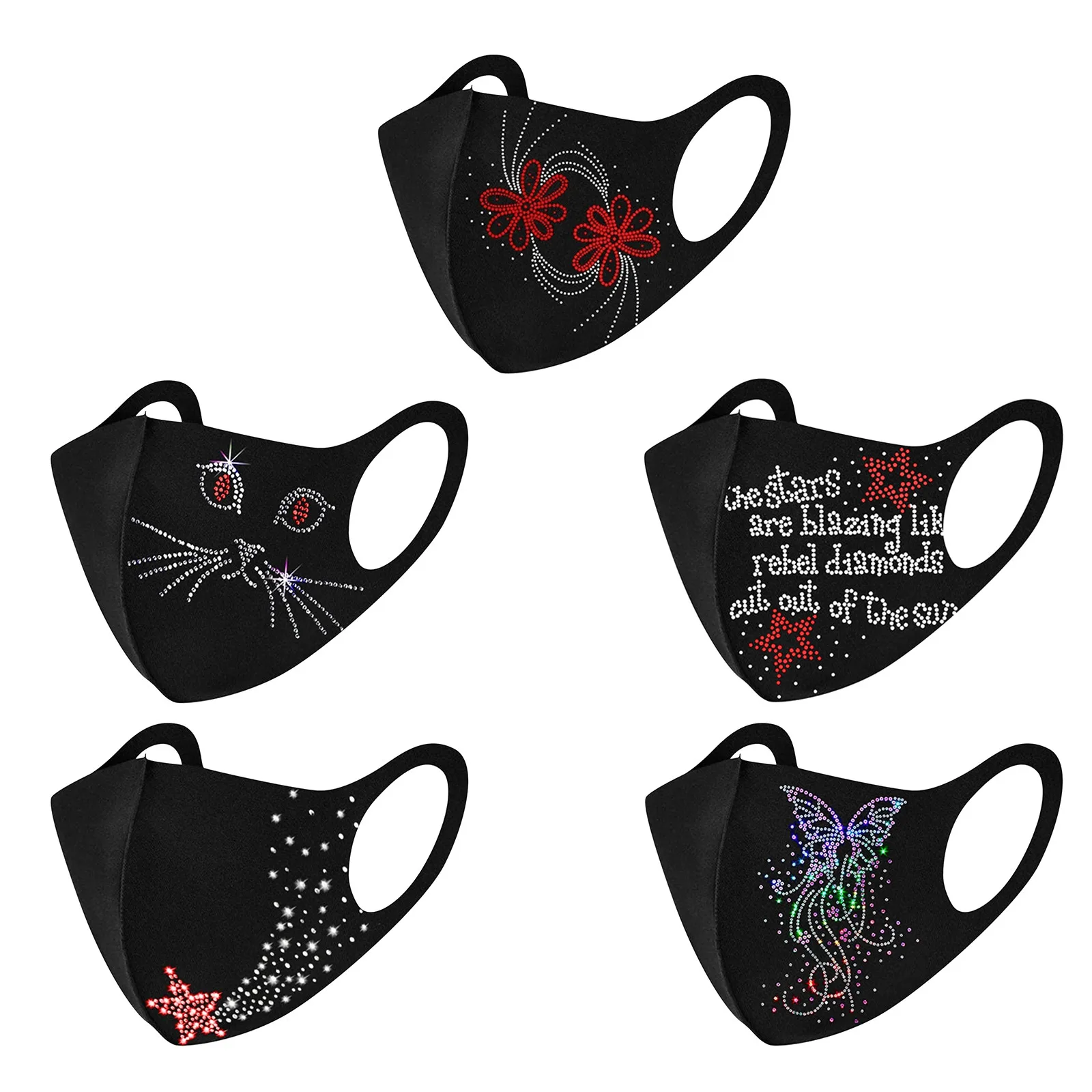 5PCS Adults Mascarilla Fashion Bright Cat Flower Butterfly Star Bleesed Letter Sequins Washable Ice Silk Cotton 3D Face Masks
5PCS Adults Mascarilla Fashion Bright Cat Flower Butterfly Star Bleesed Letter Sequins Washable Ice Silk Cotton 3D Face Masks