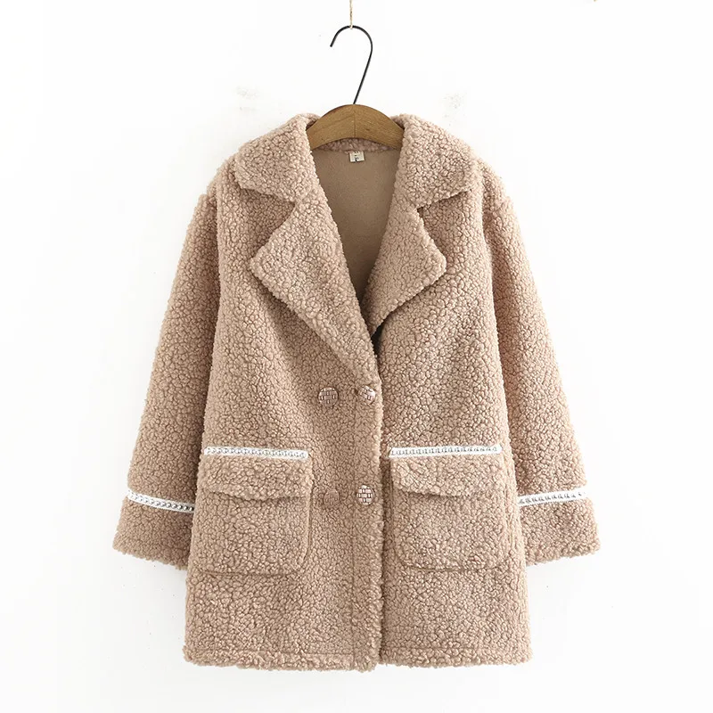 

Зимнее пальто, женская толстая теплая меховая куртка Тедди, повседневное модное пальто из искусственного меха ягненка, пушистая уютная Сво...