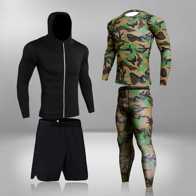 Quick-Drying Tights Track Suit Men's Running 4PC/set Gym Legging Thermal Underwear Compression Fitness Rashguard Male 
Quick-Drying Tights Track Suit Men's Running 4PC/set Gym Legging Thermal Underwear Compression Fitness Rashguard Male